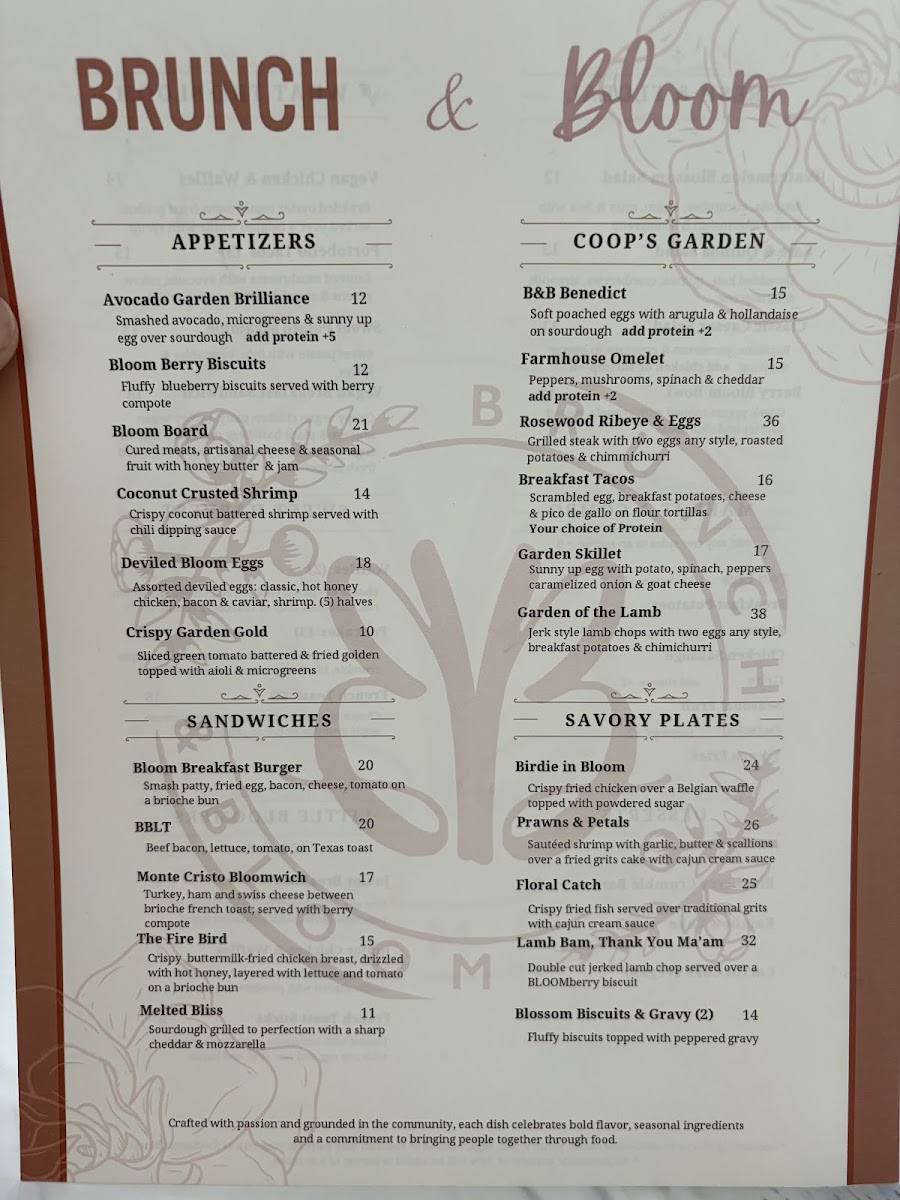 Brunch & Bloom Photo Menu 2