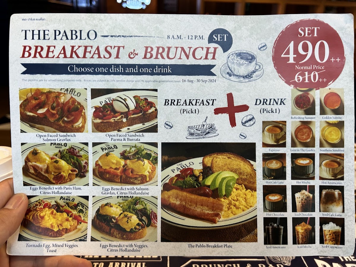 The Pablo Bangkok Photo Menu 2