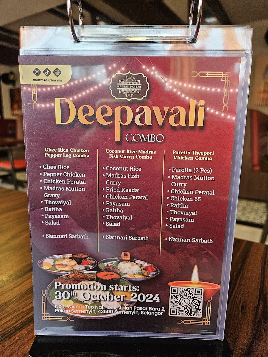Madras Darbar Restaurant & Banquet Hall Photo Menu 3