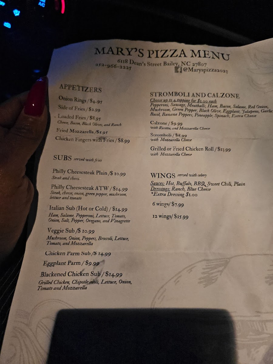 Mary's Pizza at Leaning Tree Photo Menu 2