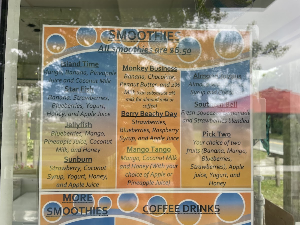 Hang Ten Smoothies Photo Menu 1