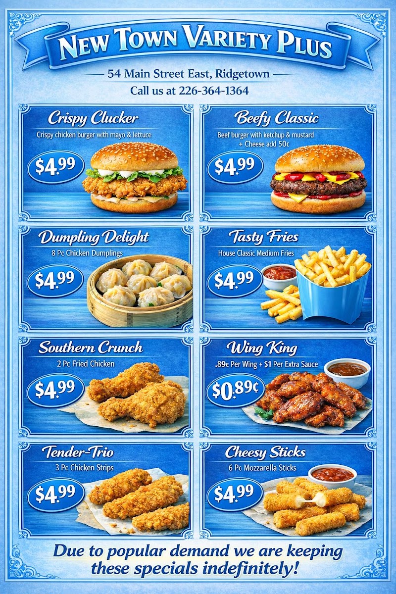 New Town Variety Plus Diner Photo Menu 1
