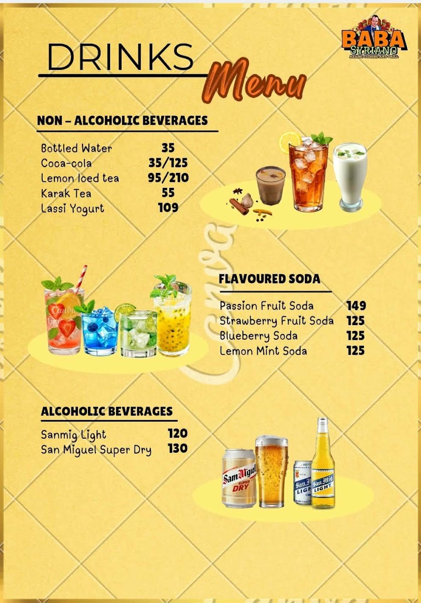 Baba Syriano Restaurant Photo Menu 1