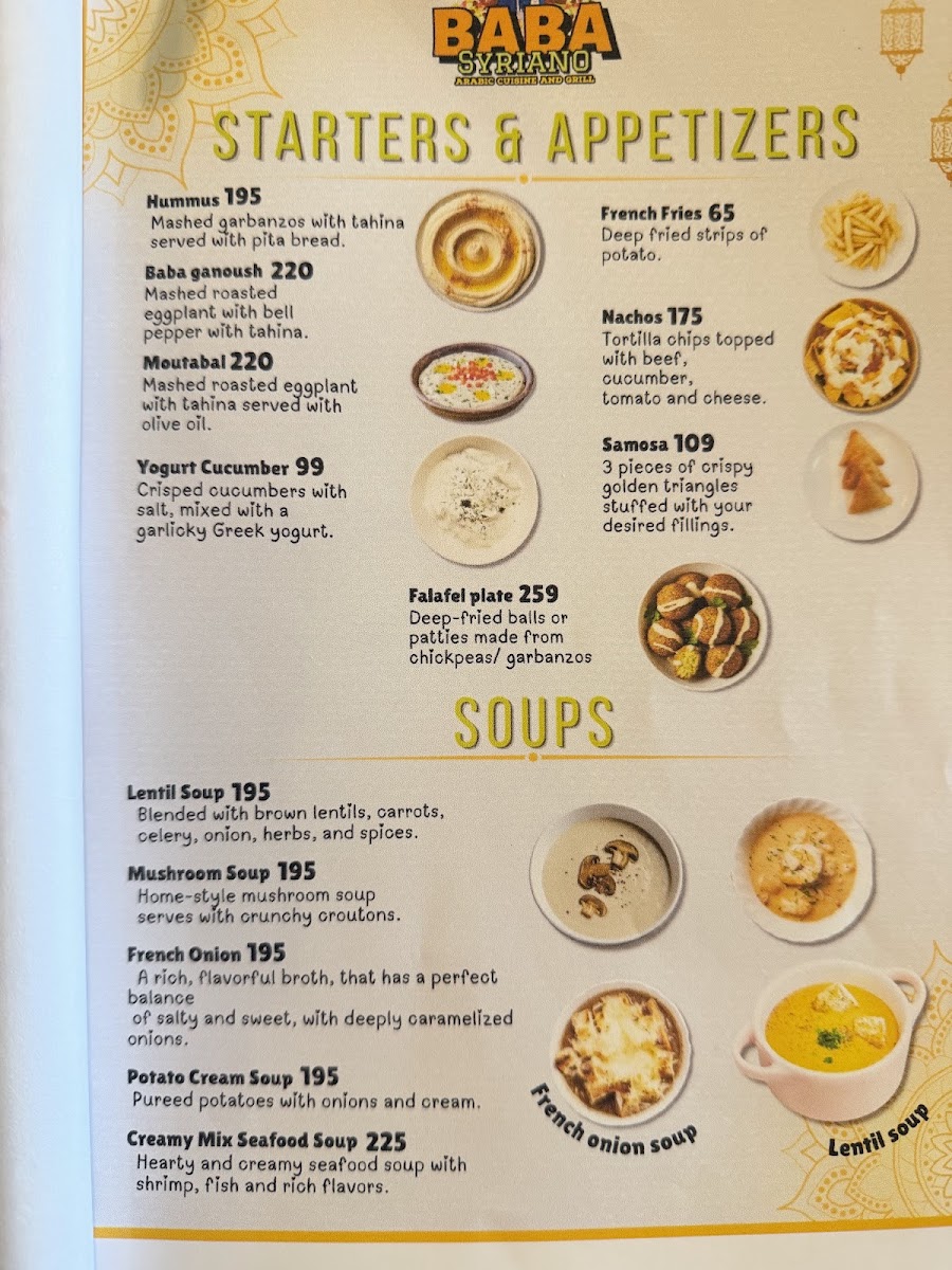 Baba Syriano Restaurant Photo Menu 7