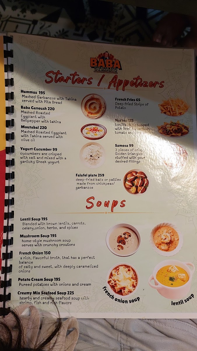 Baba Syriano Restaurant Photo Menu 9