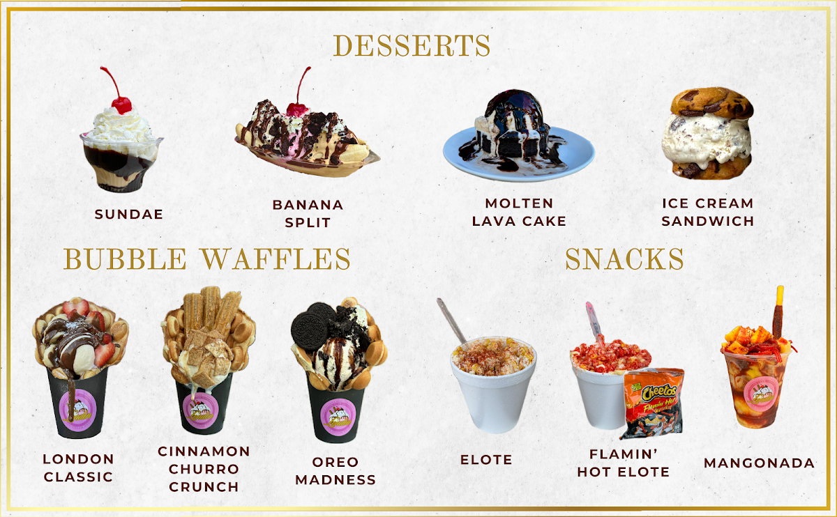 London Ice Cream Shop Photo Menu 2