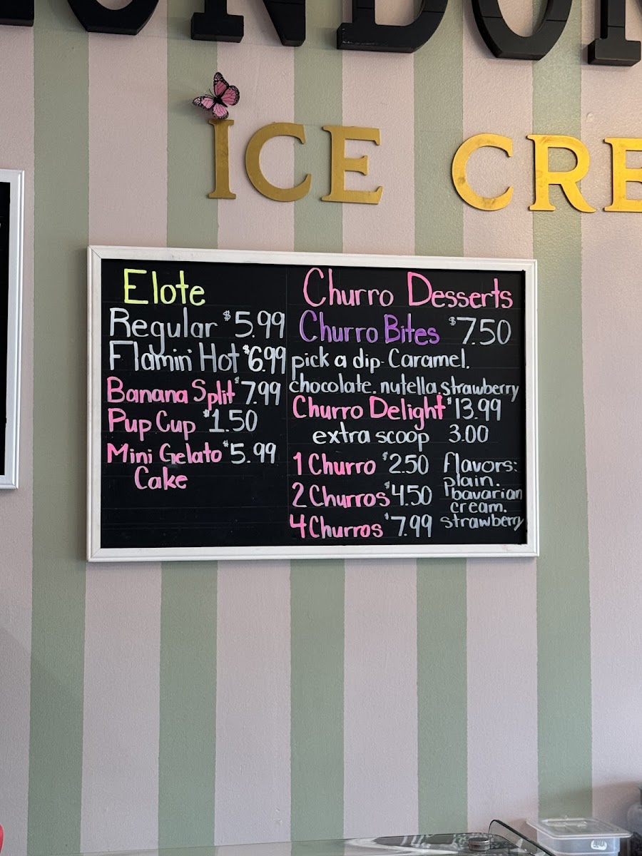 London Ice Cream Shop Photo Menu 5