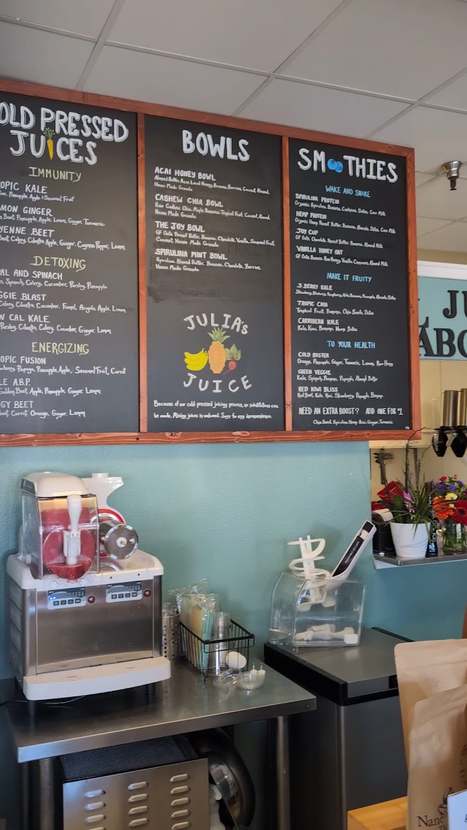 Julia's Juice Bar Photo Menu 2