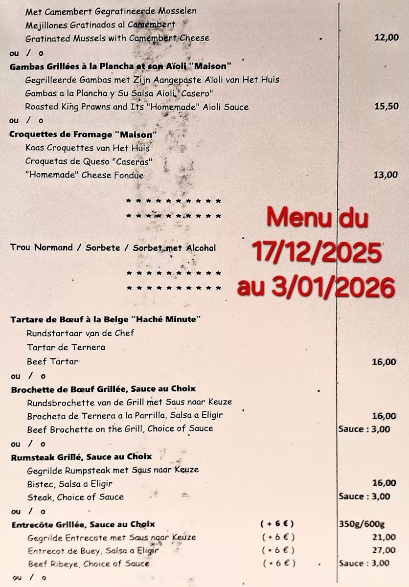 Como en Casa - Restaurant Belge Photo Menu 1