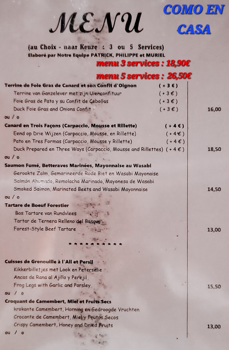 Como en Casa - Restaurant Belge Photo Menu 5