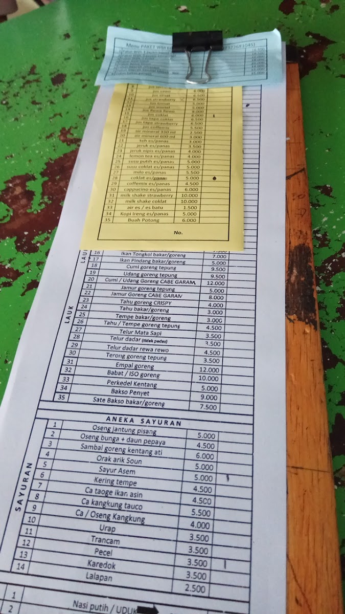 Warung Wiji Lombok Temanggung Photo Menu 5