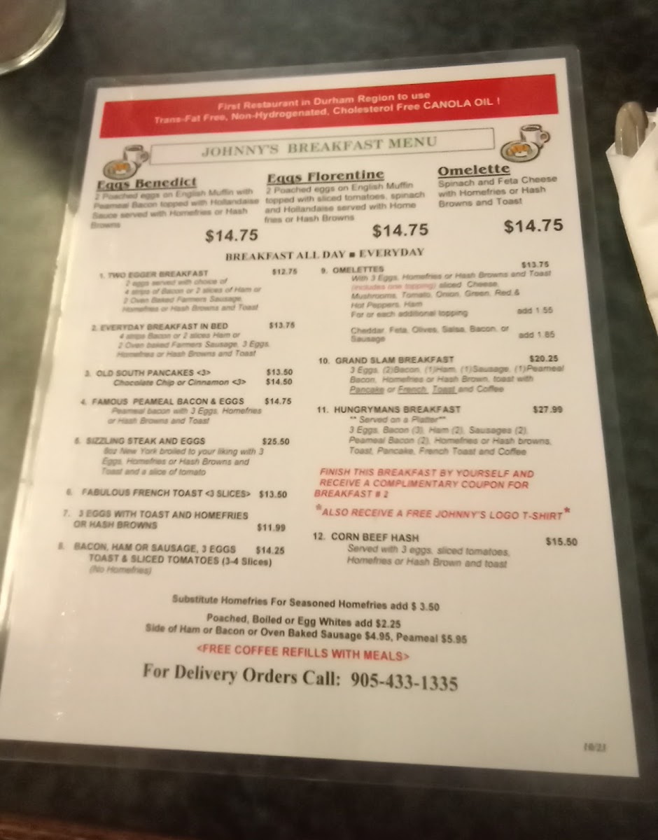 Johnny's Eatery Photo Menu 1