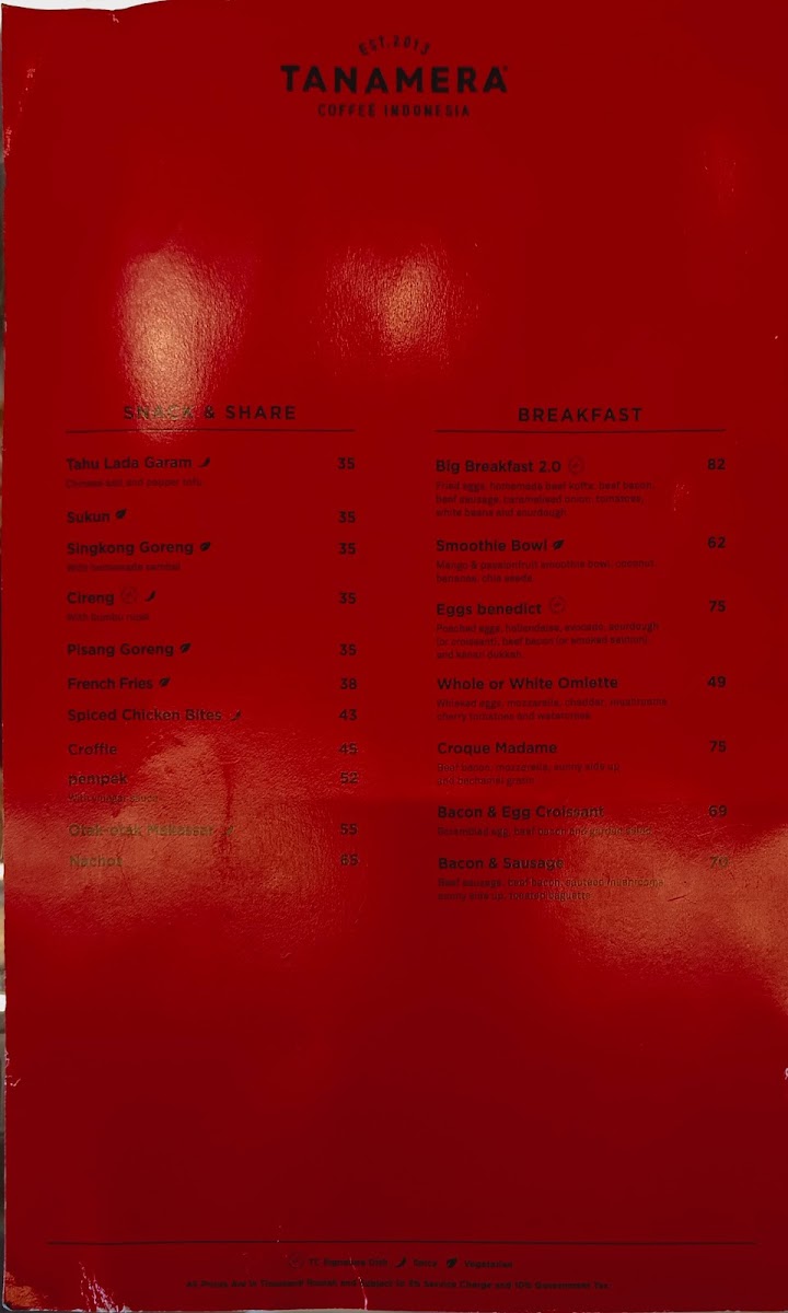 Tanamera Coffee Pettarani Business Centre Photo Menu 4