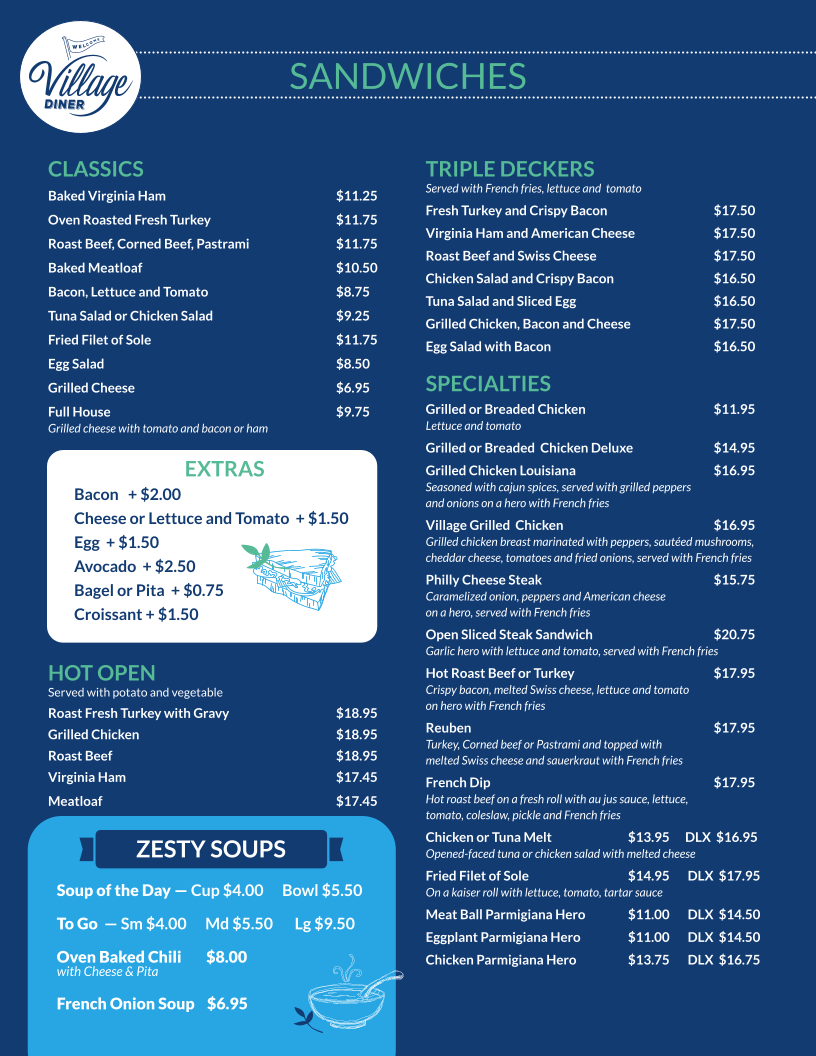 Village Diner Photo Menu 1