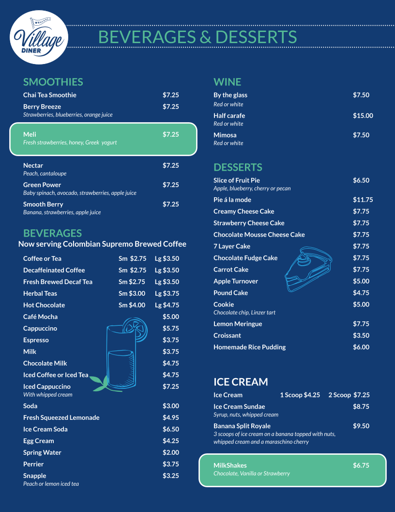 Village Diner Photo Menu 2