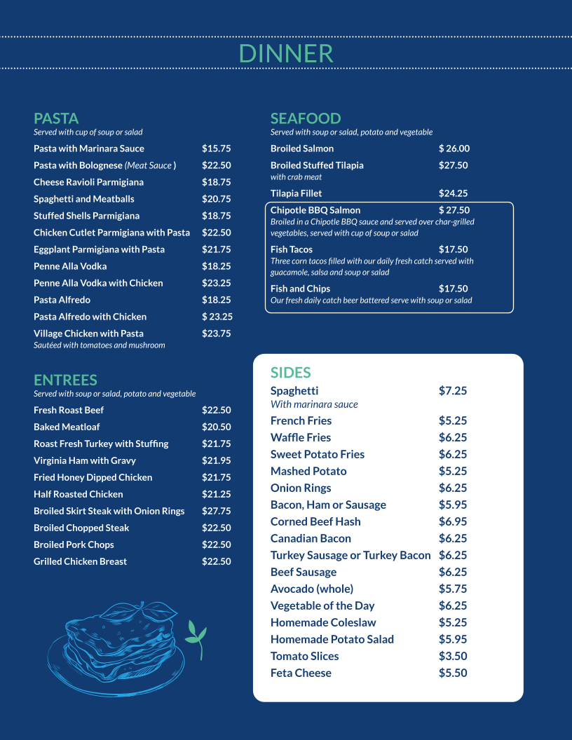 Village Diner Photo Menu 4