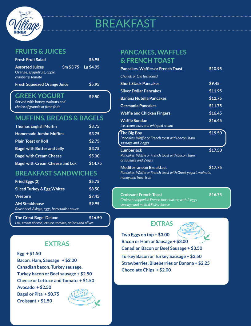 Village Diner Photo Menu 5