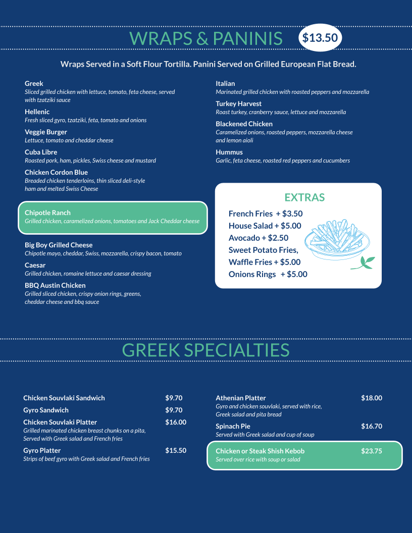 Village Diner Photo Menu 7
