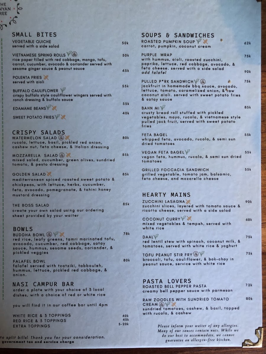 The Banyan Tree Photo Menu 2