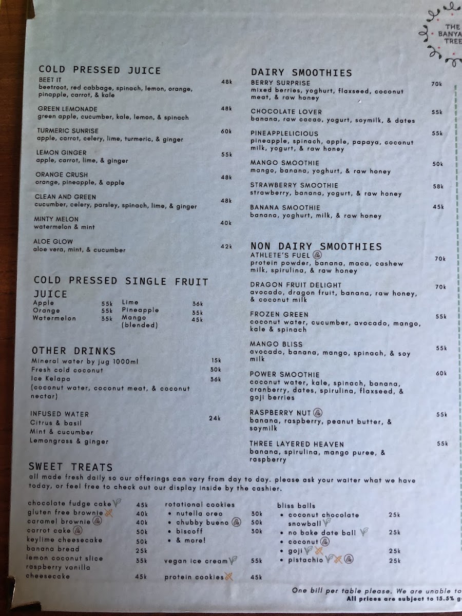 The Banyan Tree Photo Menu 3