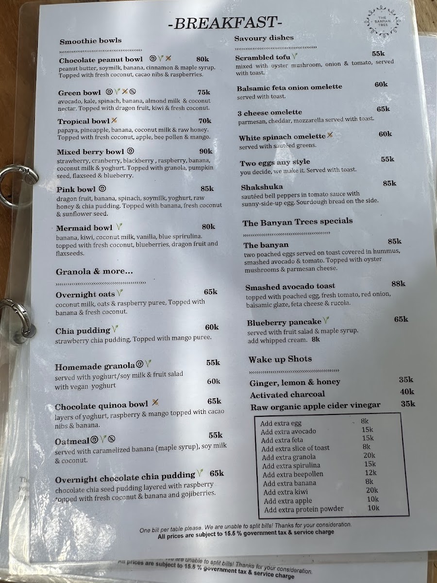 The Banyan Tree Photo Menu 5
