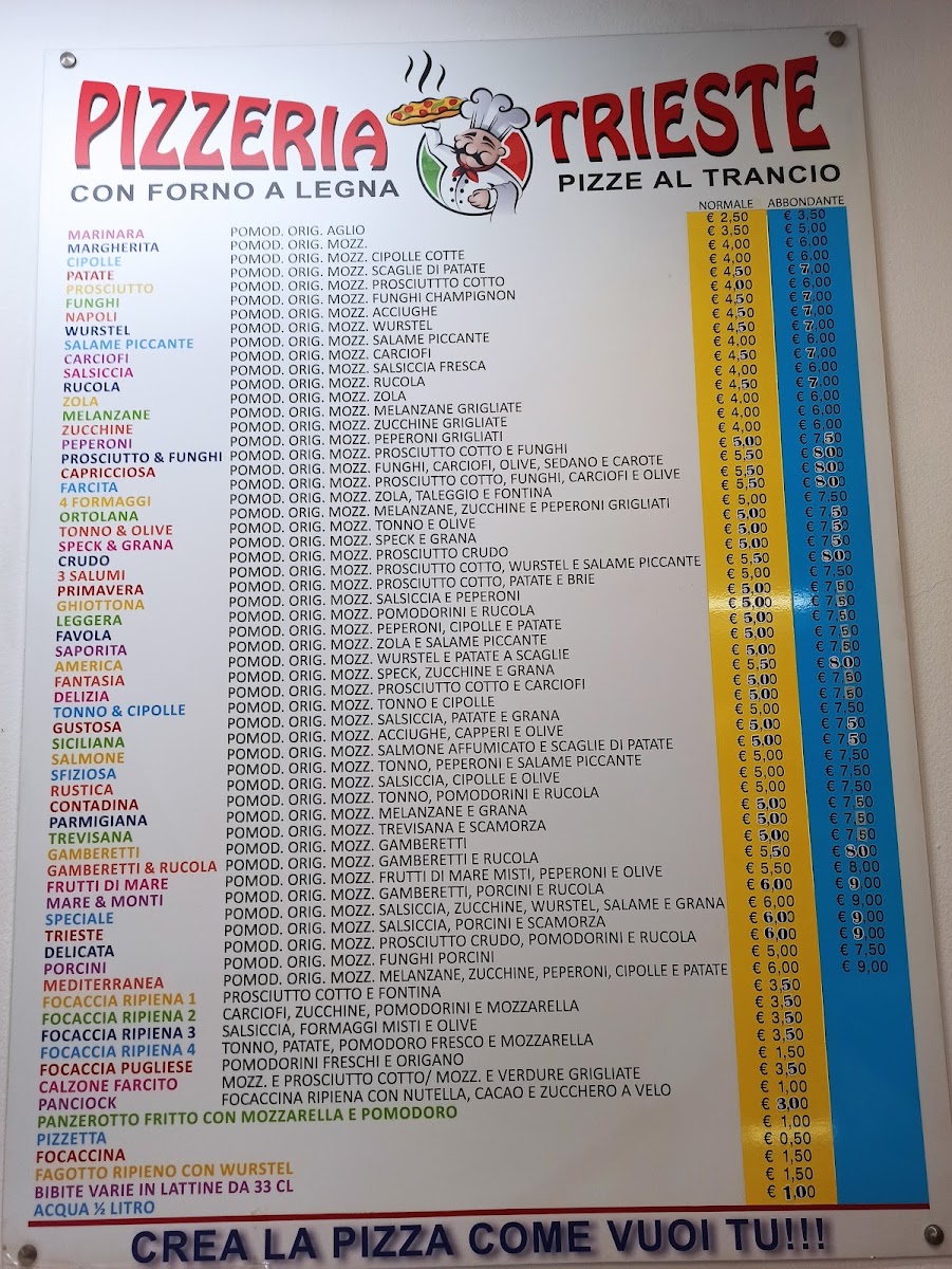 Pizzeria Trieste Photo Menu 1