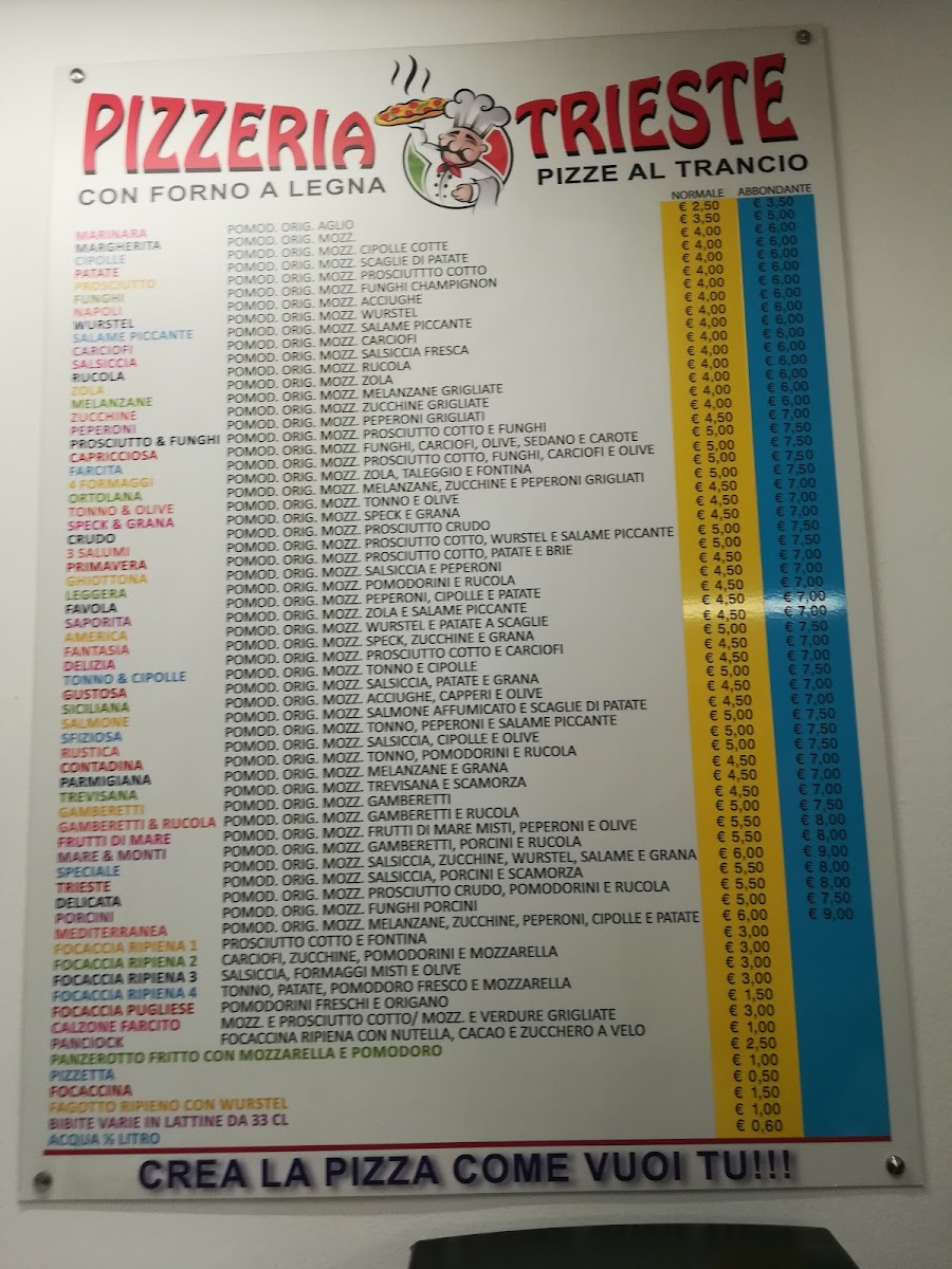 Pizzeria Trieste Photo Menu 3