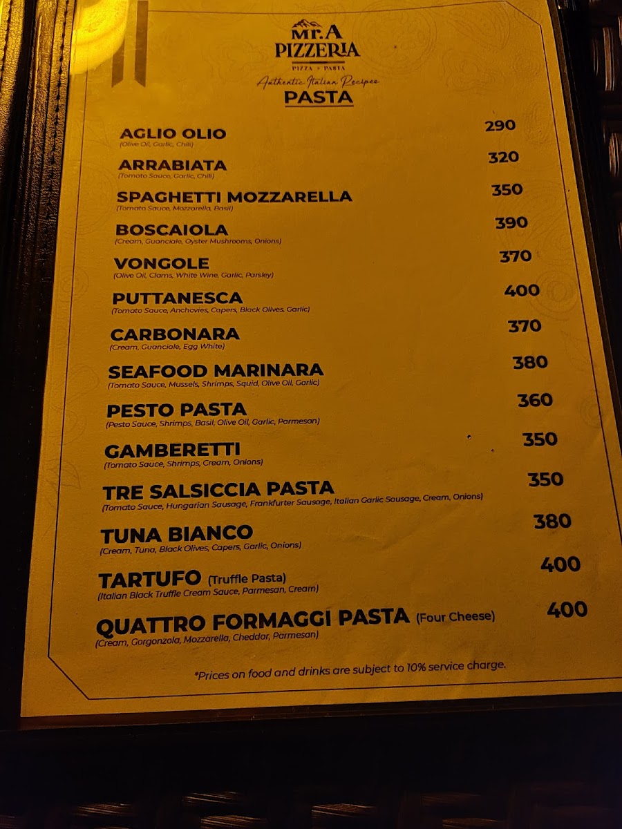 Mr. A Bar & Restaurant Photo Menu 10