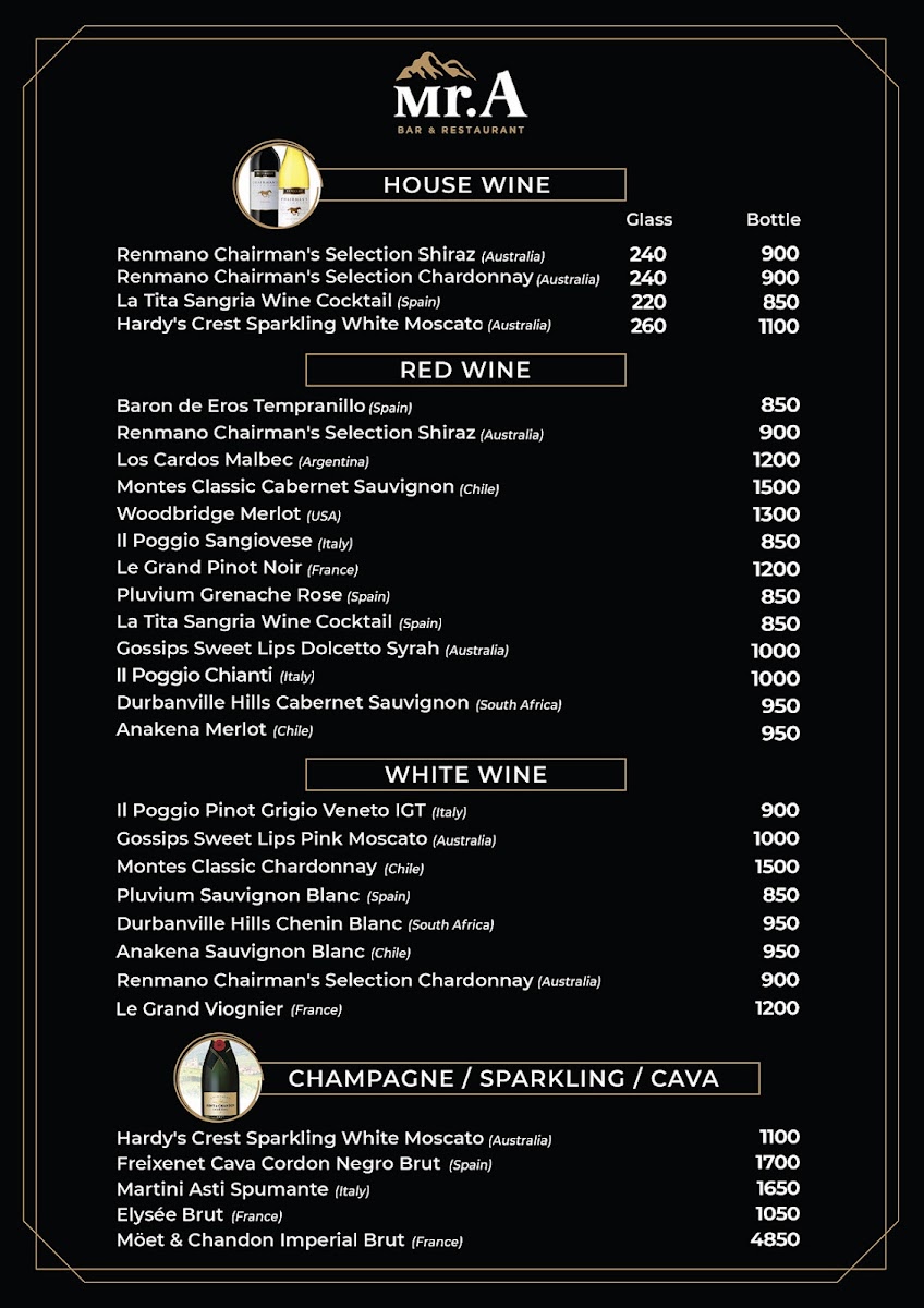 Mr. A Bar & Restaurant Photo Menu 4