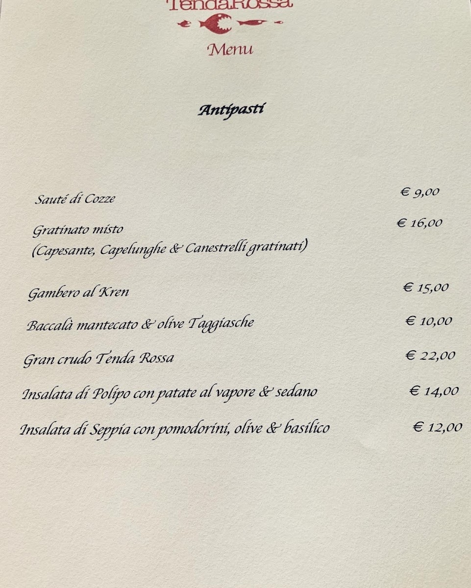 Tenda Rossa Ristorante Alessandro Centis Photo Menu 1