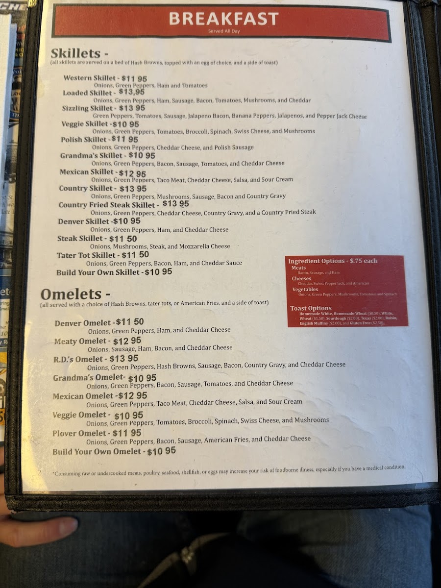 R.D.'s Diner Photo Menu 4