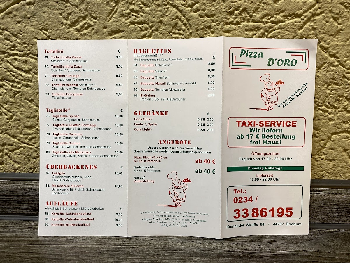 Pizza D'Oro Photo Menu 1