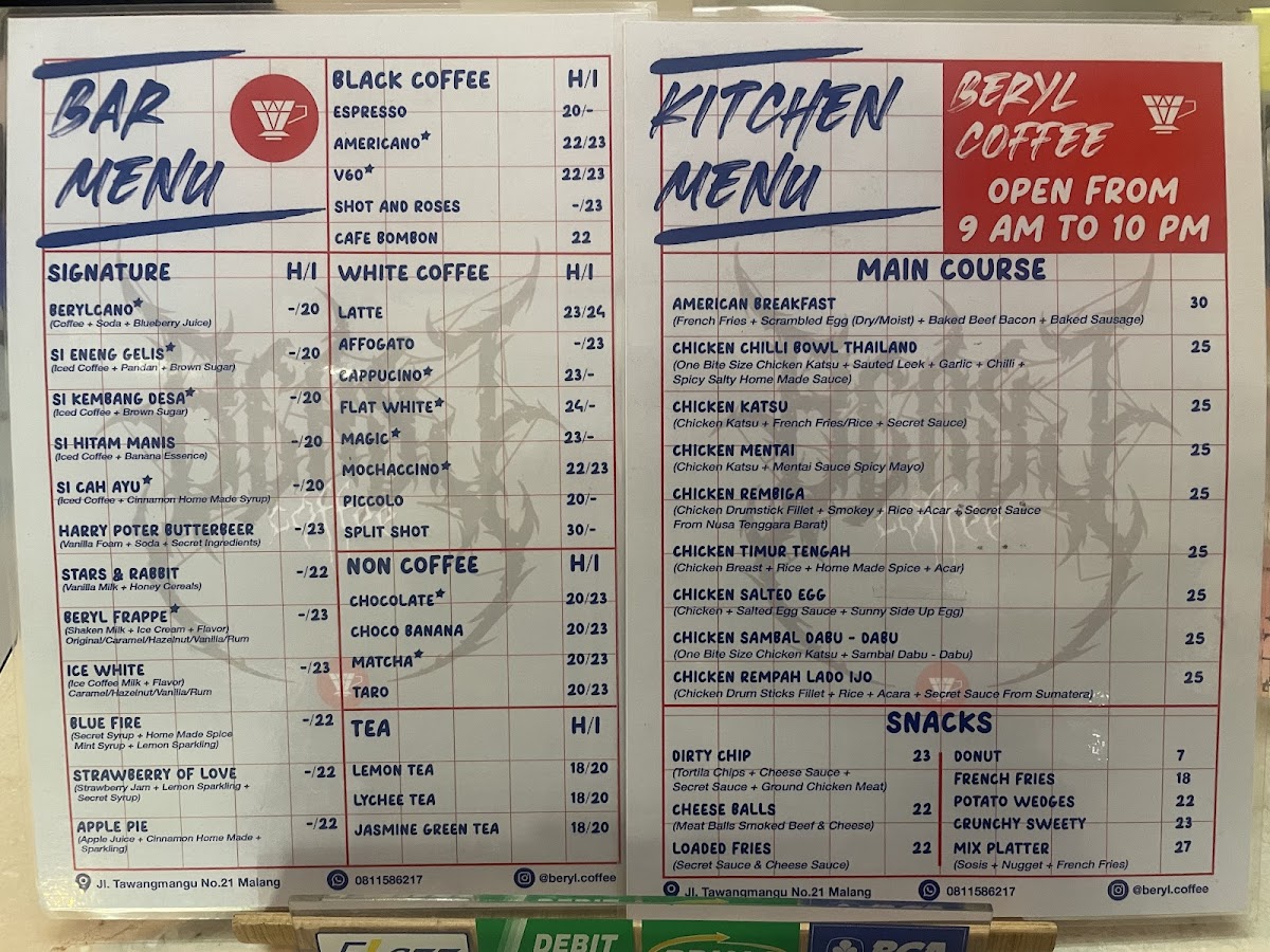 Beryl Coffee Photo Menu 1