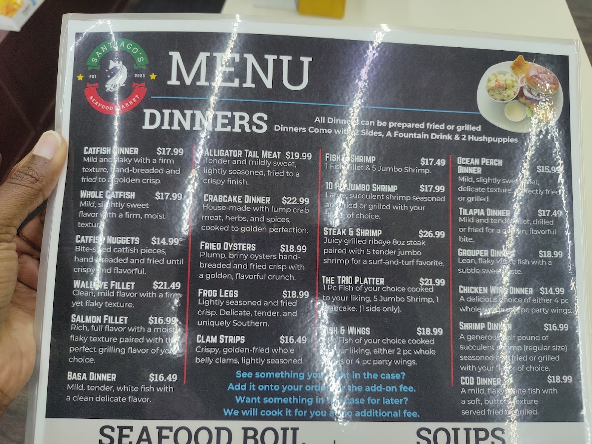 Santiago’s Seafood Market Photo Menu 8
