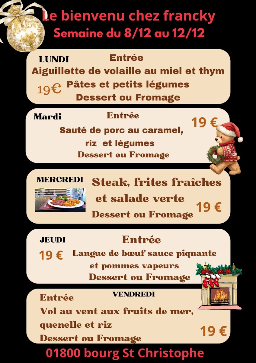 Le Bienvenu chez Francky Photo Menu 1