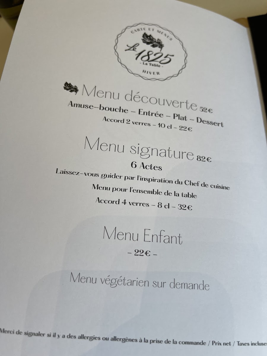Restaurant Le 1825 - La table Photo Menu 4
