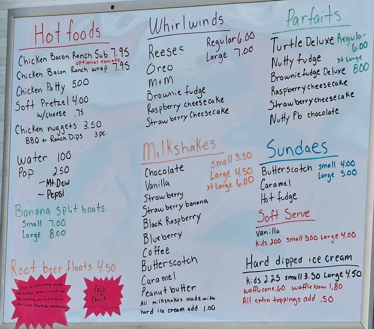 Cowlick's Ice Cream Shoppe Photo Menu 5