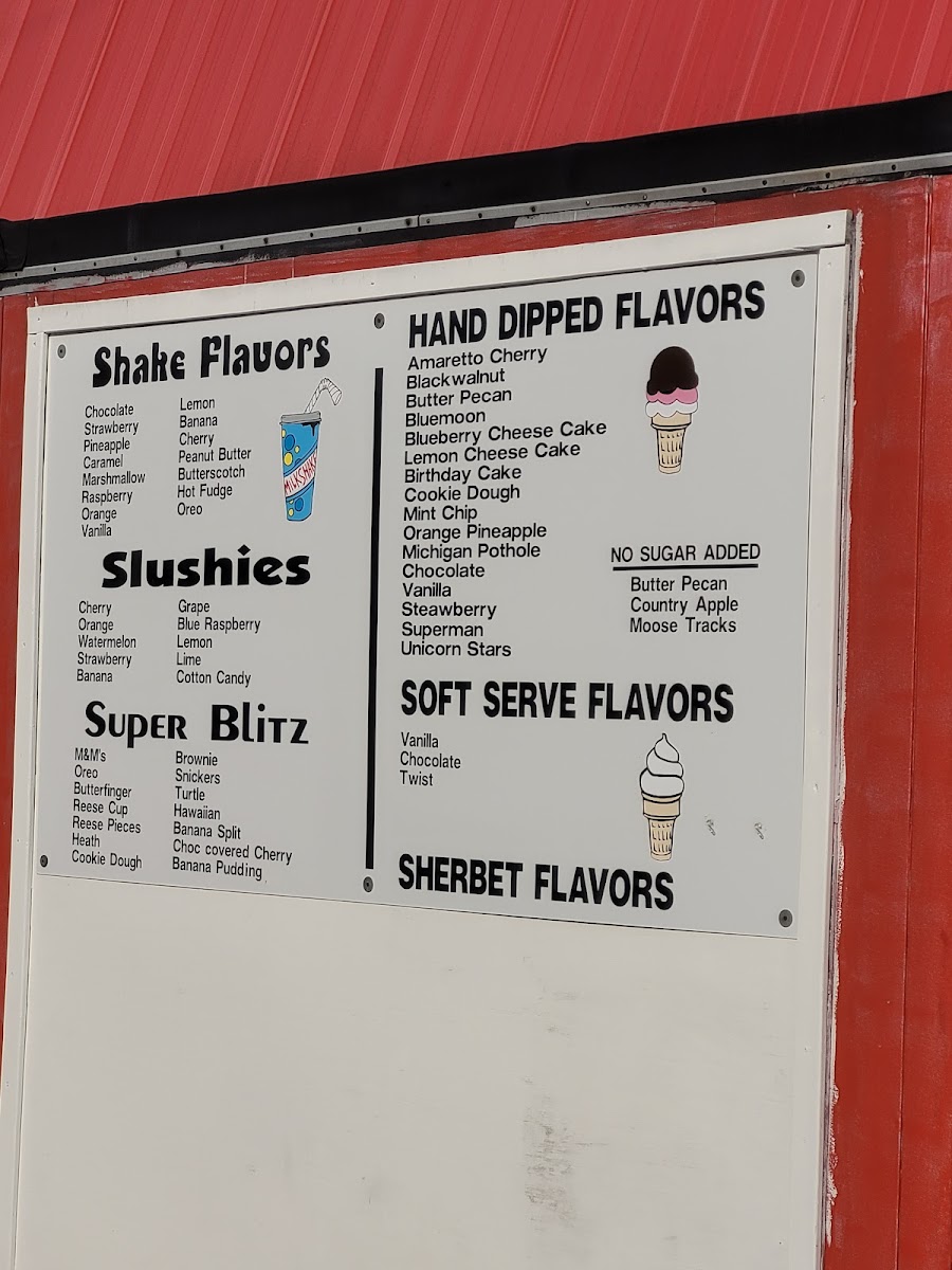 Hunnicutt's Dairy Bar Photo Menu 1