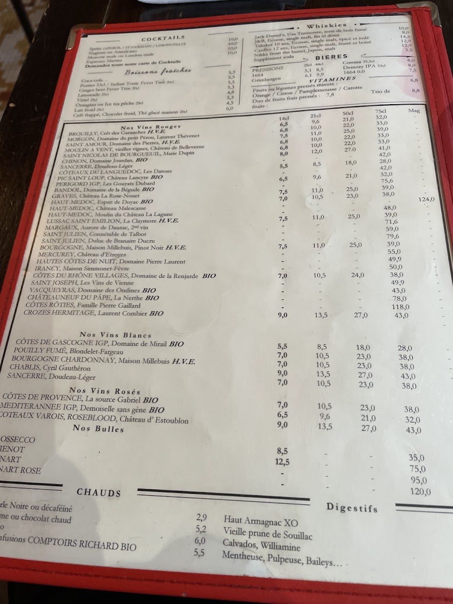 Le Beaujolais d'Auteuil Photo Menu 4
