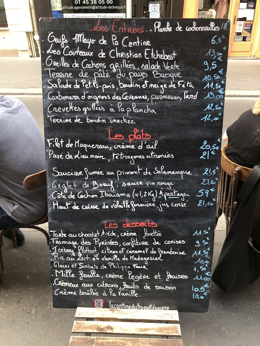 Restaurant La Cantine du Troquet Daguerre Photo Menu 2