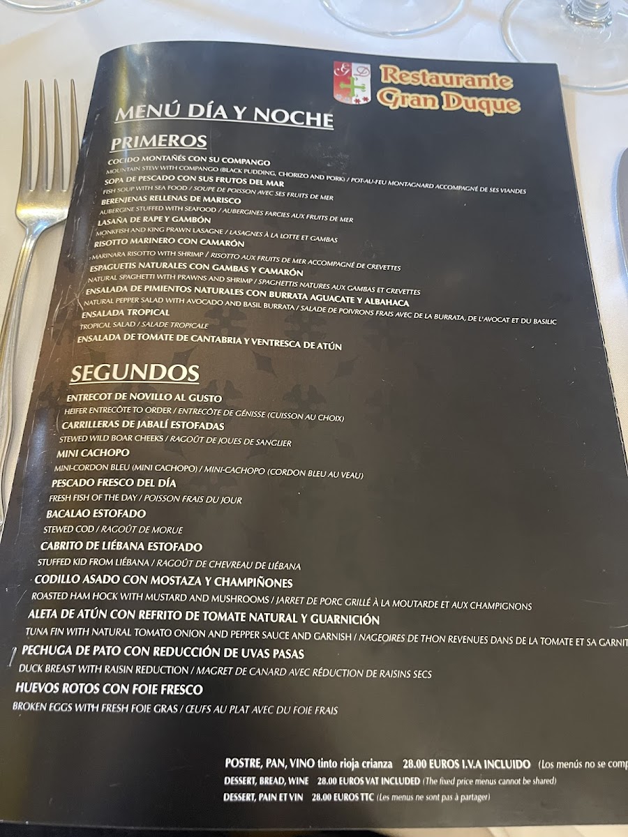 Restaurante Gran Duque Photo Menu 5