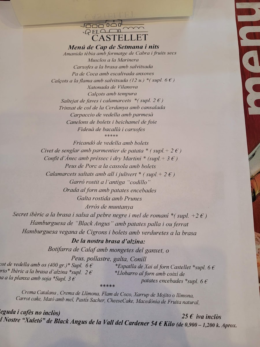 El Castellet Photo Menu 3