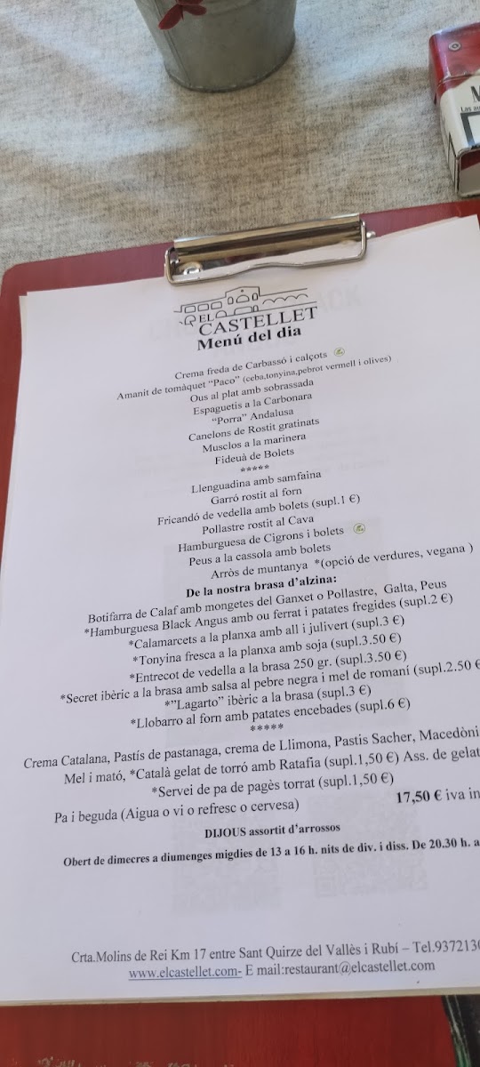 El Castellet Photo Menu 6