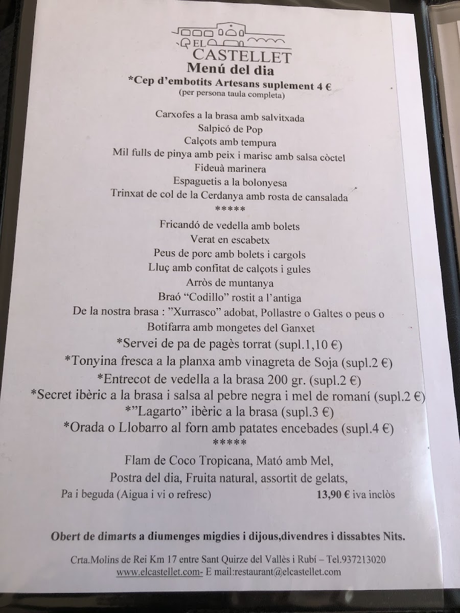 El Castellet Photo Menu 7