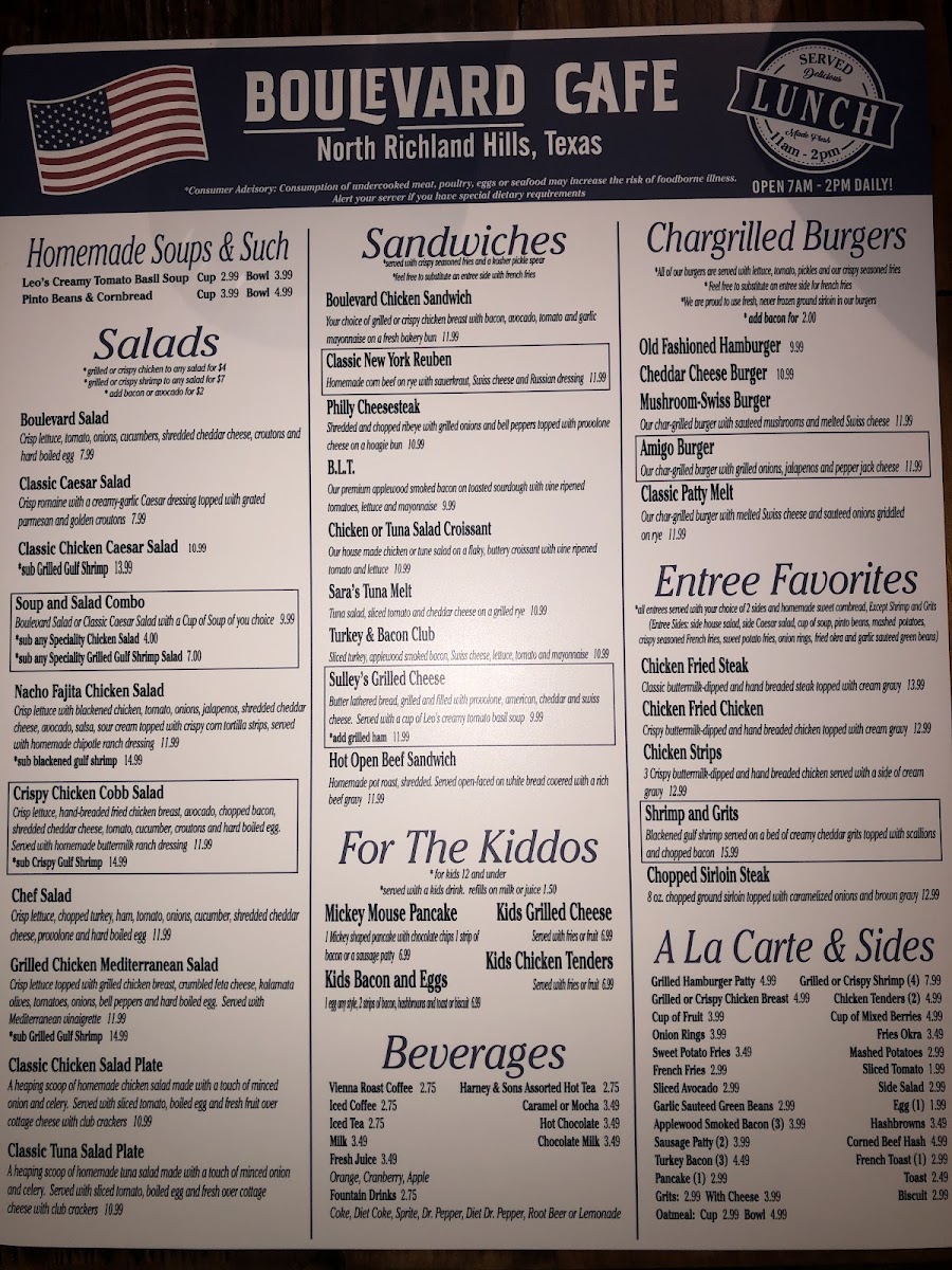 Cafe Boulevard Photo Menu 1