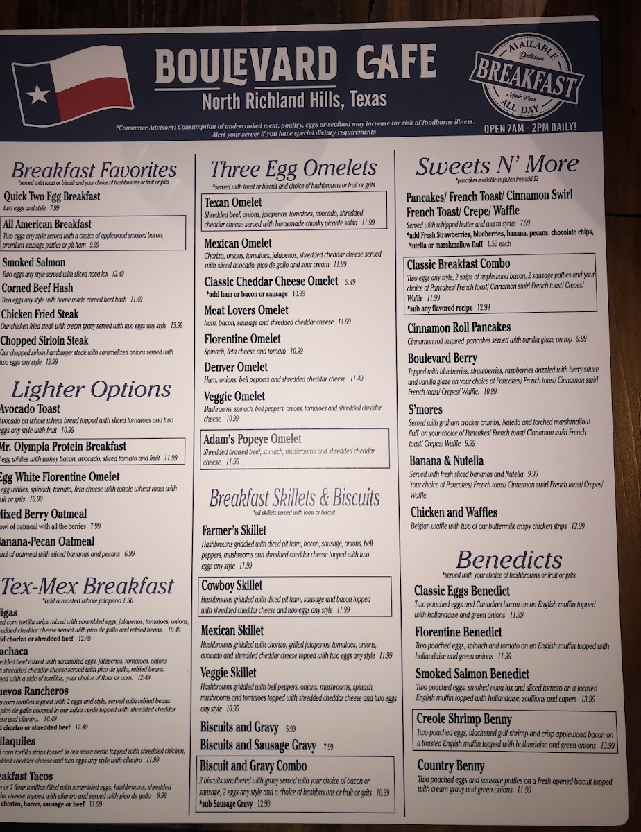 Cafe Boulevard Photo Menu 2
