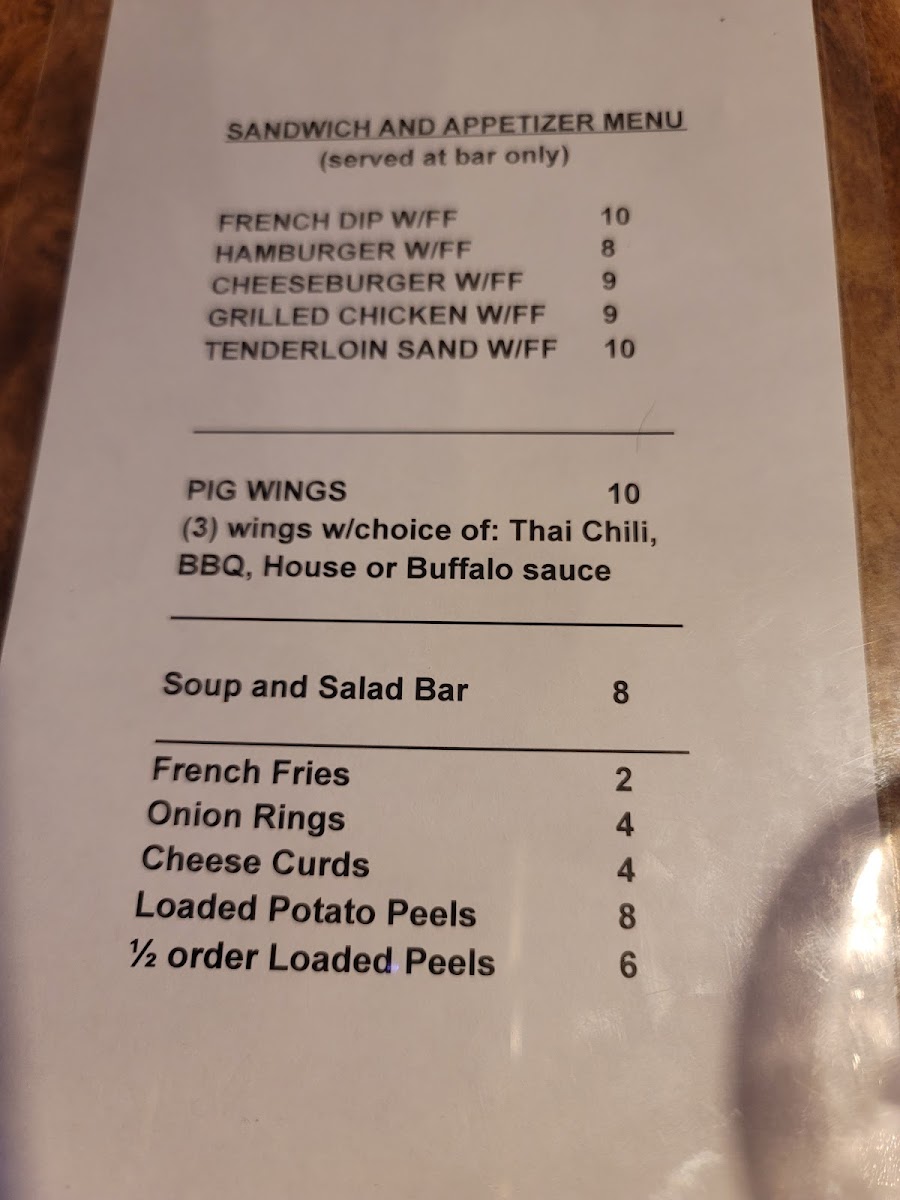 Washington Inn Supper Club Photo Menu 6