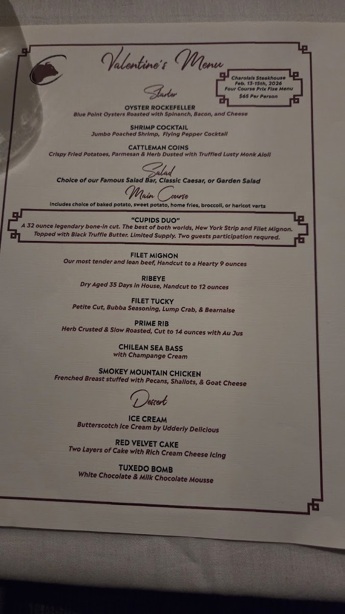 Charolais Steakhouse Photo Menu 1