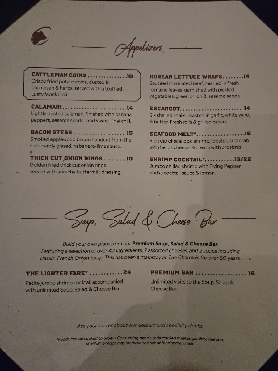 Charolais Steakhouse Photo Menu 2