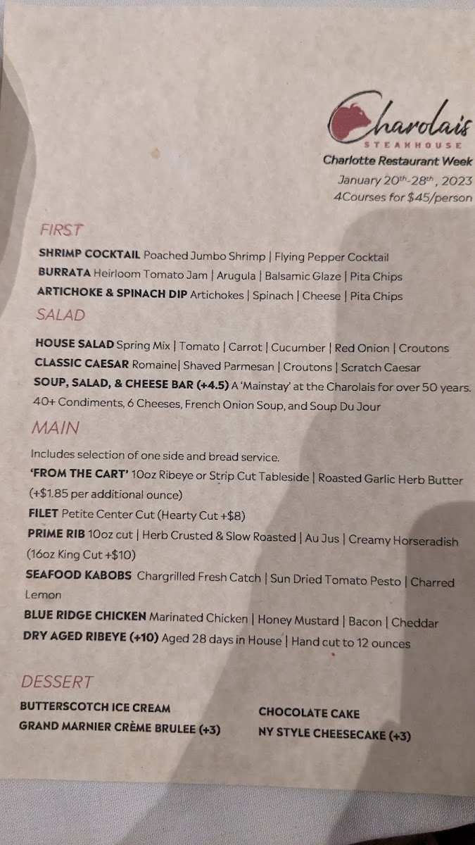 Charolais Steakhouse Photo Menu 9